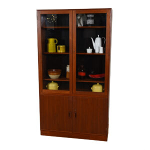 Danish Modern Teak Tall Display / Storage Cabinet by Borge Mogensen