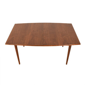 Mid Century Walnut Bowed Shaped Expanding Dining Table