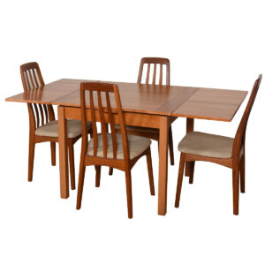 Square-to-Rectangle Danish Compact Expanding Dining Table