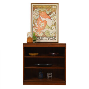 Petite Mid Century Modern Walnut Bookcase