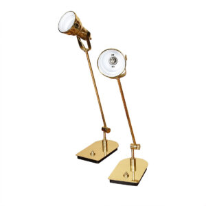 Pair of Nessen Mid Century Brass Adjustable Desk Lamps