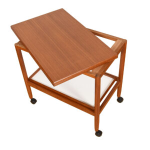 Expanding Danish Teak Cocktail Cart with Reversible Serving Tray