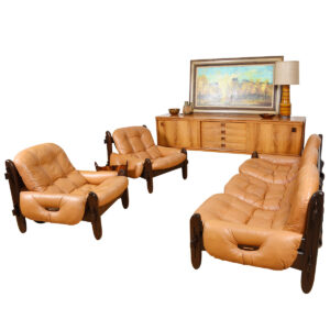 Jean Gillon Rare Brazilian Sofa & Lounge Chair Set