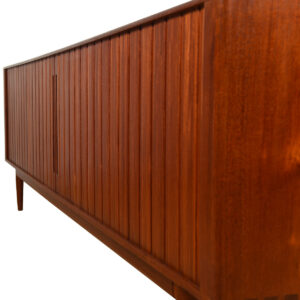90″ Tambour Door Room Divider Sideboard — A Rare Solid-Teak Piece