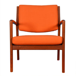 Danish Modern Teak Lounge / Easy Chair in Orange