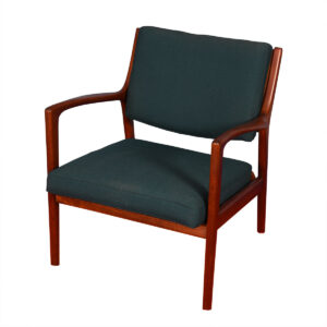 Danish Modern Teak Lounge / Easy Chair w/ Dark-Pine Cushions