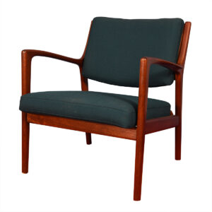 Danish Modern Teak Lounge / Easy Chair w/ Dark-Pine Cushions