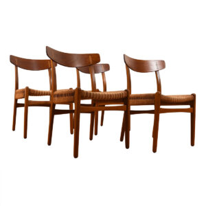 Hans Wegner CH23 Dining Chairs — Teak Set of 4 with Rope Seats