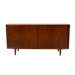 Danish Modern Rosewood Sliding Door Credenza / Sideboard
