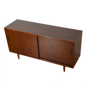 Danish Modern Rosewood Sliding Door Credenza / Sideboard