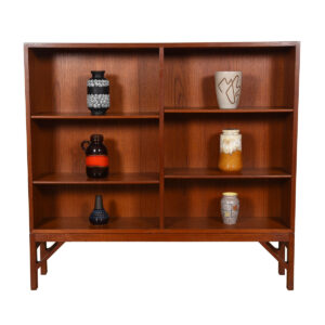 Borge Mogensen Shallow Danish Teak Open Bookcase w/ Legs