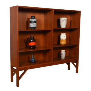Borge Mogensen Shallow Danish Teak Open Bookcase w/ Legs