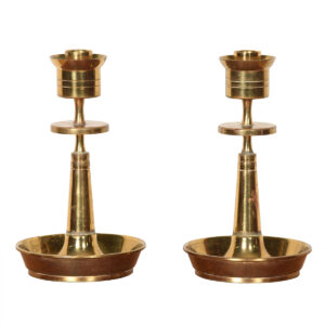 Tommi Parzinger Mid Century Brass Table Candle Holders