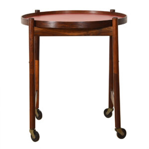 Danish Rosewood Collapsable Frame Flip-Top Accent Table