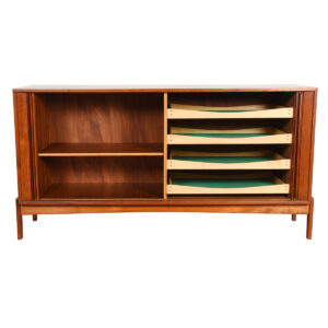 Selig Sleek & Sexy Tambour Sideboard / Room Divider in Teak by Arne Hovmand Olsen
