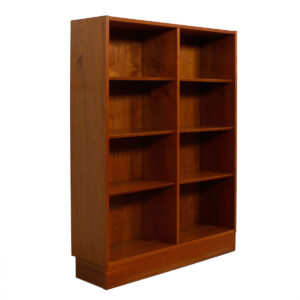 56″ Tall Compact Danish Modern Teak Bookcase