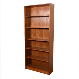 84″ Danish Extra-Tall Teak Bookcase w/ Adjustable Shelves
