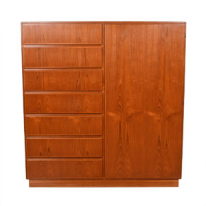 Danish Teak Door Dresser w/ Adjustable Shelves & Drawers