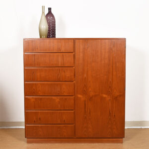 Danish Teak Door Dresser w/ Adjustable Shelves & Drawers