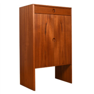 Versatile & Petite — Danish Modern Teak Adjustable Shelf Cabinet w/ Drawer