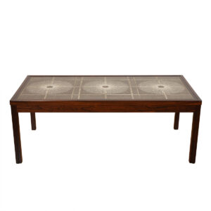 Scandinavian Modern Rosewood Tile Top Coffee Table