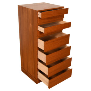 Super Slim & Tall 8 Drawer Teak Jewelry / Lingerie Chest