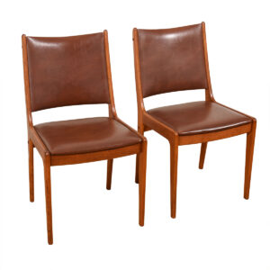 Pair of Light Brown Johannes Andersen Danish Dining Chairs for Uldum Mobelfabrik