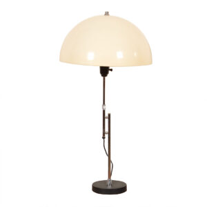 Adj Height Mid Century Chrome Table Lamp w/ Domed Shade