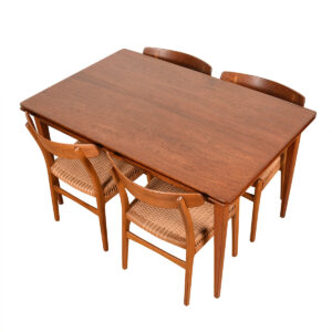 Early Danish Teak Expanding Mid-Sized Dining Table