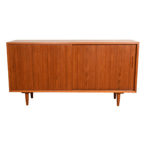 Danish Modern Teak Condo-Sized Sliding Door Sideboard / Credenza