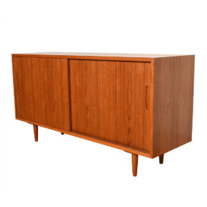 Danish Modern Teak Condo-Sized Sliding Door Sideboard / Credenza