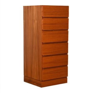 Super Slim & Tall 8 Drawer Teak Jewelry / Lingerie Chest