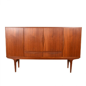 Danish Modern Teak 4-Door Highboard w/ Drawers