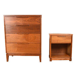 Mid Century Walnut 4-Drawer Chest / Dresser + Optional Nightstand
