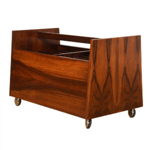 Gorgeous & Functional – Danish Rosewood Vinyl + Magazine Cart