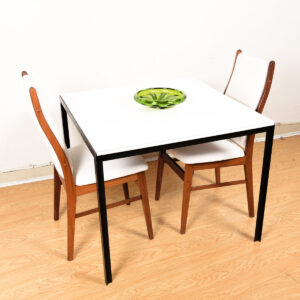 Knoll T-Angle Square Dining / Work Table w: Black Iron Legs