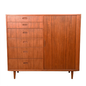 Danish Modern Tall Teak Gents Chest | Dresser