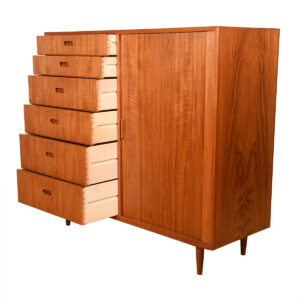 Danish Modern Tall Teak Gents Chest | Dresser