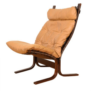Rosewood Westnofa Siesta Tan Leather Tall-Back Lounge Chair
