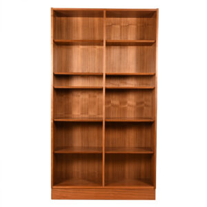 Danish Teak 42″ Tall Bookcase w/ Adjustable Shelves
