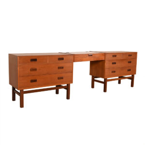 4-Piece Danish Teak Modular Dresser / Vanity Set