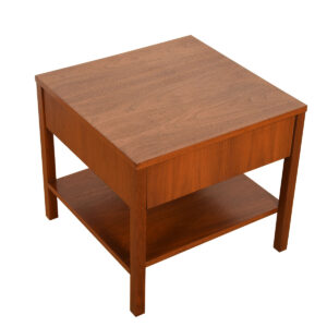 Knoll Walnut Mid-Century Nightstand w/ Rare Kleenex Holder