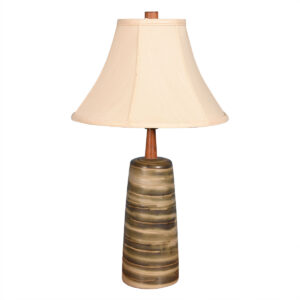Vintage Martz Striped Earth-Toned Petite Table Lamp