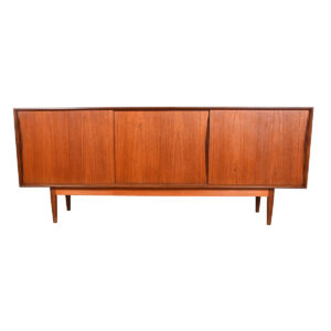 Danish Modern Teak Sliding Door Sideboard / Media Cabinet