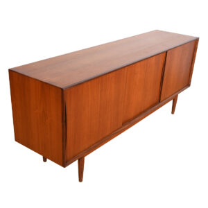 Danish Modern Teak Sliding Door Sideboard / Media Cabinet