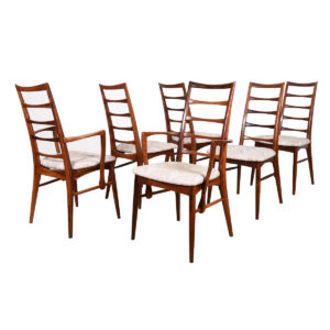 Set of 6 (2 Arm + 4 Side) Rosewood Dining Chairs by Koefoeds Hornslet