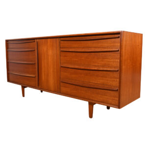 Svend Madsen Danish Teak 8-Drawer Dresser/ Sideboard w/ Sculpted Pulls