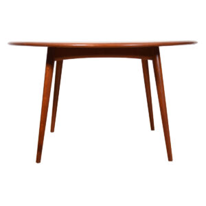 Danish Solid Teak Expanding Splayed Leg Dining Table