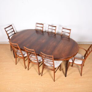 Ib Kofod Larsen Round to Oval Expanding Dining Table in Rosewood