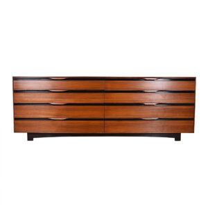 John Stuart Black & Walnut Long Dresser / Sideboard w/ Organic Pulls